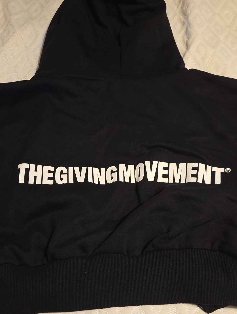 THEGIVINGMOVEMENT Black Hoodie with White Logo